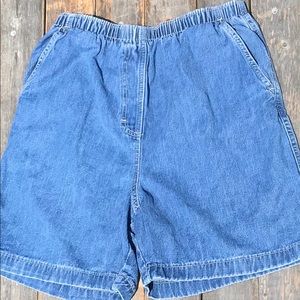 Paper bag waist denim shorts